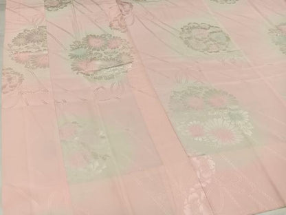 平和屋着物●振袖用長襦袢　無双仕立て　花地紋　暈し染め　正絹　逸品　AABI7439ph