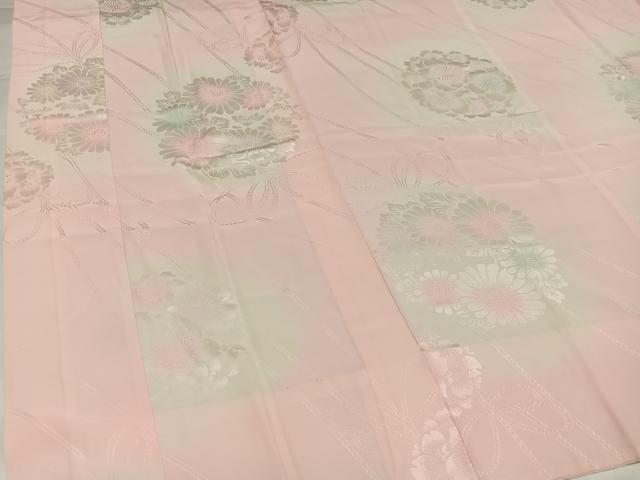 平和屋着物●振袖用長襦袢　無双仕立て　花地紋　暈し染め　正絹　逸品　AABI7439ph
