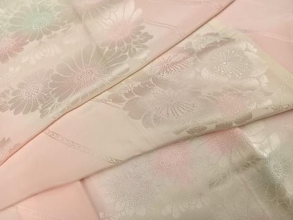平和屋着物●振袖用長襦袢　無双仕立て　花地紋　暈し染め　正絹　逸品　AABI7439ph