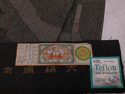 平和屋着物●二代目 川村久太郎　本場大島紬　染大島　訪問着　幾何学文様　宮之原織物謹製　証紙付き　正絹　逸品　未使用　AABI7440ph