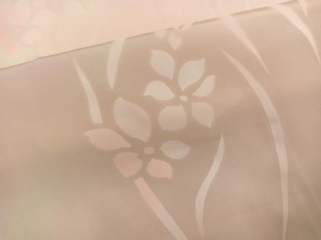 平和屋着物●長襦袢　無双仕立て　草花文　暈し染め　正絹　逸品　未使用　AABI7441ph