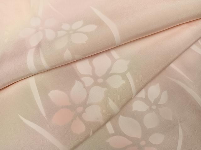平和屋着物●長襦袢　無双仕立て　草花文　暈し染め　正絹　逸品　未使用　AABI7441ph
