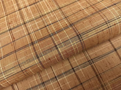 平和屋着物●上質な紬　格子　正絹　逸品　AABI7443ph