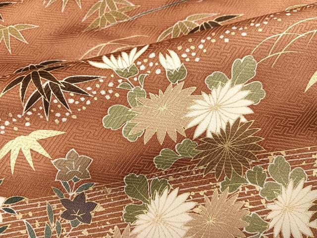 平和屋着物●訪問着　駒刺繍　松竹梅御所車文　金彩　正絹　逸品　AABI7445ph