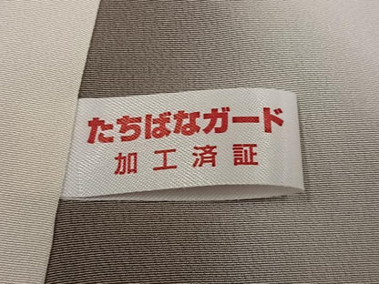 平和屋着物●上質な小紋　お召地　幾何学文様　正絹　逸品　AABI7447ph