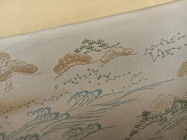 平和屋着物●色留訪問着　刺繍　浜松笹舟文　暈し染め　金糸　正絹　逸品　AABI7452ph