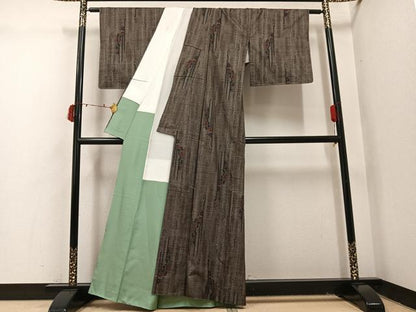 平和屋着物●本場大島紬　一元7マルキ　花間道　正絹　逸品　AABI7457ph
