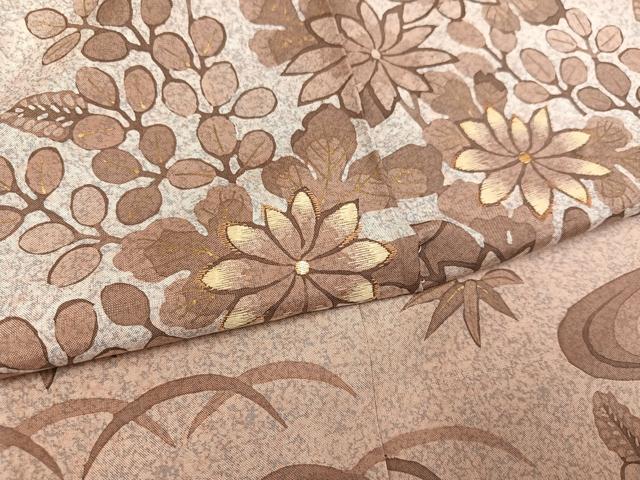 平和屋着物●京友禅の第一人者　松井青々　本場大島紬　染大島　訪問着　刺繍　流水草花文　金彩　仮絵羽　正絹　逸品　未使用　AABI7460ph