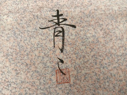 平和屋着物●京友禅の第一人者　松井青々　本場大島紬　染大島　訪問着　刺繍　流水草花文　金彩　仮絵羽　正絹　逸品　未使用　AABI7460ph