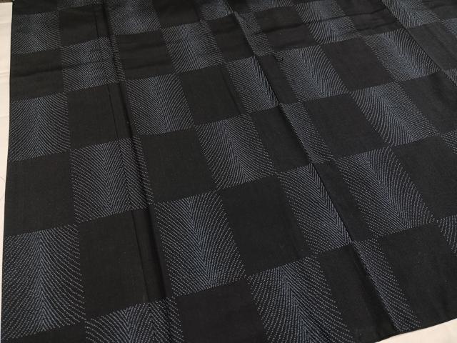平和屋着物●上質な紬　市松　正絹　逸品　AABI7463ph