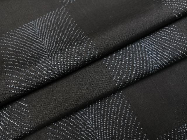 平和屋着物●上質な紬　市松　正絹　逸品　AABI7463ph