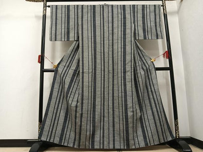 平和屋着物●上質な紬　間道　正絹　逸品　AABI7464ph