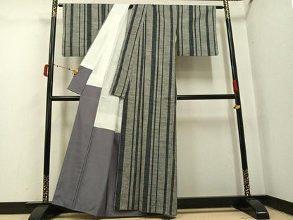 平和屋着物●上質な紬　間道　正絹　逸品　AABI7464ph