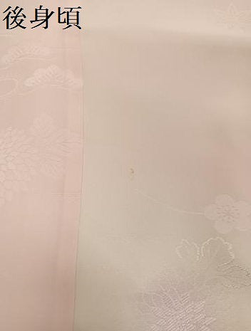 平和屋着物●振袖用長襦袢　袷　草花地紋　暈し染め　半衿刺繍　正絹　逸品　AABI7467ph