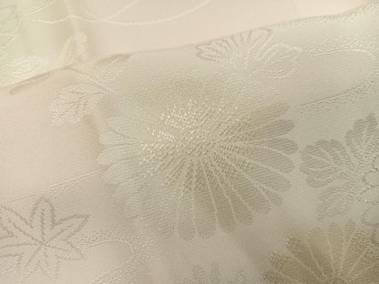 平和屋着物●振袖用長襦袢　袷　草花地紋　暈し染め　半衿刺繍　正絹　逸品　AABI7467ph