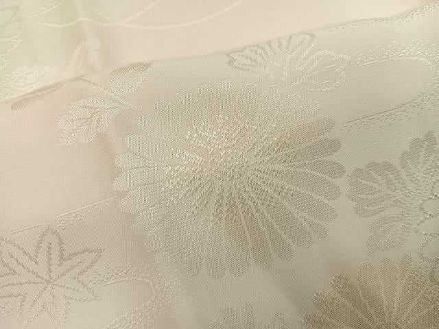 平和屋着物●振袖用長襦袢　袷　草花地紋　暈し染め　半衿刺繍　正絹　逸品　AABI7467ph
