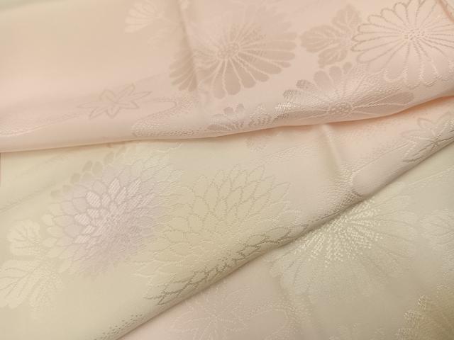平和屋着物●振袖用長襦袢　袷　草花地紋　暈し染め　半衿刺繍　正絹　逸品　AABI7467ph