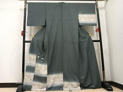 平和屋着物●訪問着　舞桜文　暈し染め　金彩　正絹　逸品　AABI7473ph