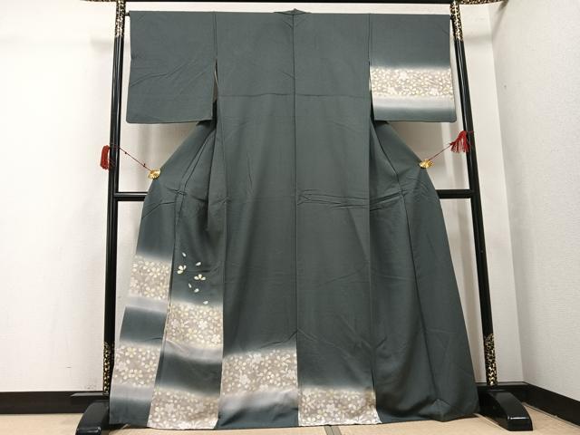 平和屋着物●訪問着　舞桜文　暈し染め　金彩　正絹　逸品　AABI7473ph
