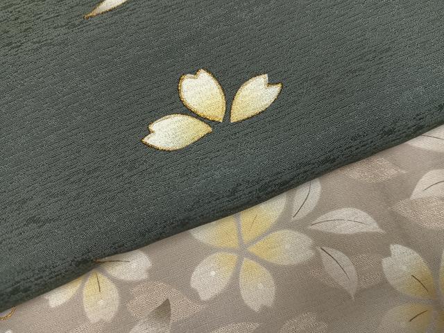 平和屋着物●訪問着　舞桜文　暈し染め　金彩　正絹　逸品　AABI7473ph