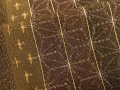 平和屋着物●上質な紬　麻の葉間道　正絹　逸品　AABI7474ph