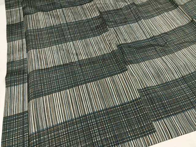 平和屋着物●男性　長襦袢　袷　横段文　正絹　逸品　未使用　AABI7480ph