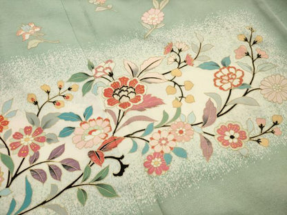 平和屋着物■訪問着　枝花文　金彩　正絹　逸品　AABI7483br