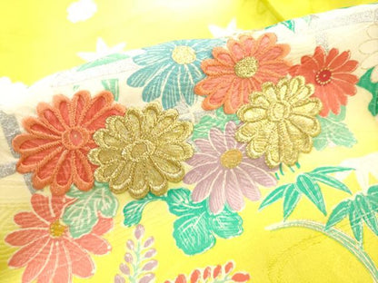 平和屋着物■訪問着 吉祥花文 暈し染め 金糸 金銀彩 正絹 逸品 AABI7487br