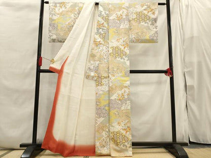 平和屋着物■上質な小紋 雲重ね吉祥文 金彩 正絹 逸品 AABI7489br
