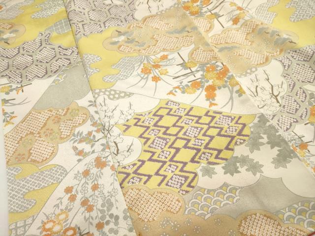 平和屋着物■上質な小紋 雲重ね吉祥文 金彩 正絹 逸品 AABI7489br