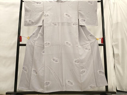 平和屋着物■上質な小紋　絞り　地紙花文　正絹　逸品　AABI7496br