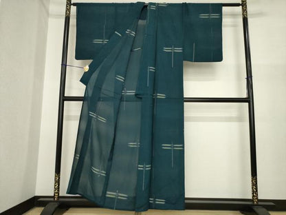 平和屋着物＊夏物　紗紬　蜻蛉　トンボ　正絹　逸品　AABI7522ck