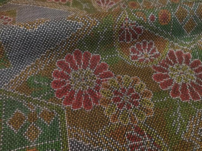 平和屋着物●本場大島紬　一元7マルキ　松皮菱花文　正絹　逸品　AABI7527ck