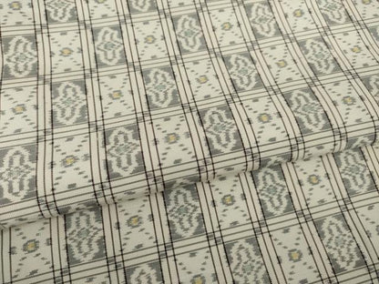 平和屋着物●上質な紬　市松文　正絹　逸品　AABI7529ck