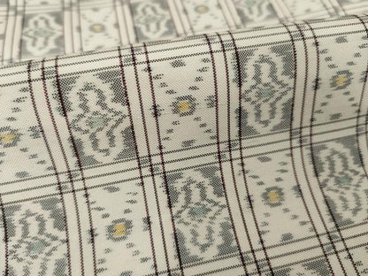平和屋着物●上質な紬　市松文　正絹　逸品　AABI7529ck
