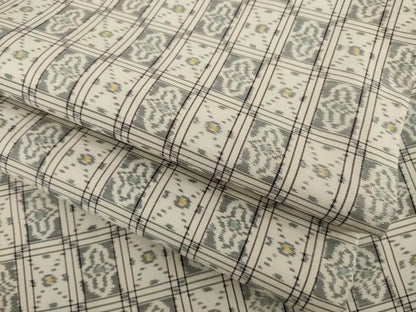 平和屋着物●上質な紬　市松文　正絹　逸品　AABI7529ck