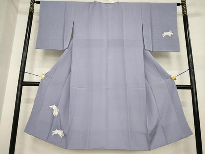 平和屋着物●長襦袢　袷　絞り　兎　丹後ちりめん　反端付き　正絹　逸品　AABI7530ck
