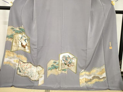 平和屋着物●金彩友禅作家　金彩の魔術師　堀省平　金煌織　色留袖　本金使用　風人雷神　正絹　逸品　AABI7531ck