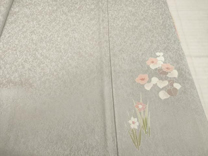 平和屋着物●宝生富美子　訪問着　友禅　駒刺繍　雪輪花文　暈し染め　金彩　正絹　逸品　AABI7533ck