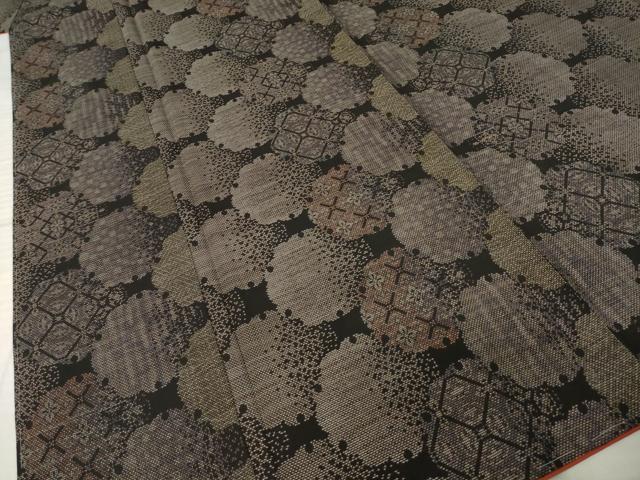 平和屋着物●本場大島紬　カタス7マルキ　雪輪間道　正絹　逸品　AABI7535ck