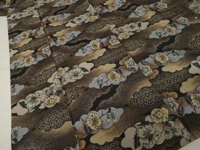 平和屋着物●本場大島紬　カタス7マルキ　総絣　雲重ね花文　正絹　逸品　AABI7536ck