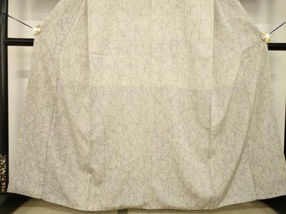 平和屋着物●本塩沢　訪問着　芝　蚊絣　正絹　逸品　AABI7538ck