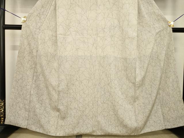 平和屋着物●本塩沢　訪問着　芝　蚊絣　正絹　逸品　AABI7538ck