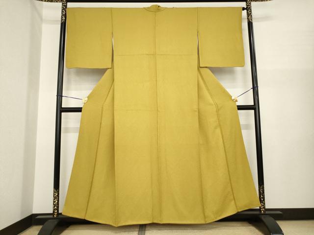 平和屋着物●上質な色無地　桑茶色　正絹　逸品　AABI7542ck