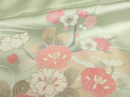 平和屋着物●訪問着　刺繍　立波花筏文　暈し染め　金彩　正絹　逸品　未使用　AABI7546ck