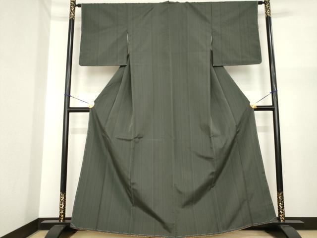 平和屋着物●上質な紬　縞　正絹　逸品　AABI7549ck