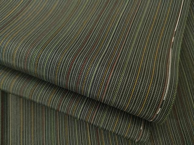 平和屋着物●上質な紬　縞　正絹　逸品　AABI7549ck