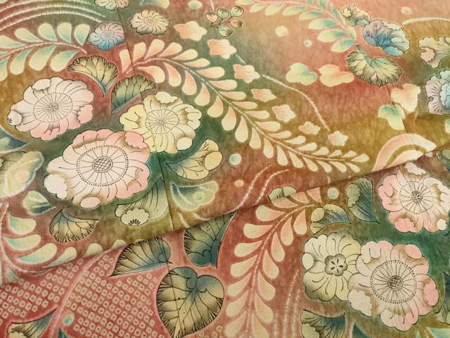 平和屋着物●豪華振袖　作家物　泰常　辻が花　舞花文　暈し染め　金彩　銀通し地　正絹　逸品　AABI7550ck