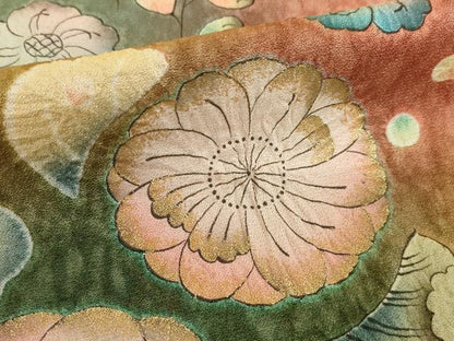平和屋着物●豪華振袖　作家物　泰常　辻が花　舞花文　暈し染め　金彩　銀通し地　正絹　逸品　AABI7550ck