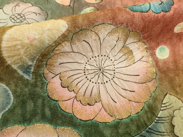 平和屋着物●豪華振袖　作家物　泰常　辻が花　舞花文　暈し染め　金彩　銀通し地　正絹　逸品　AABI7550ck